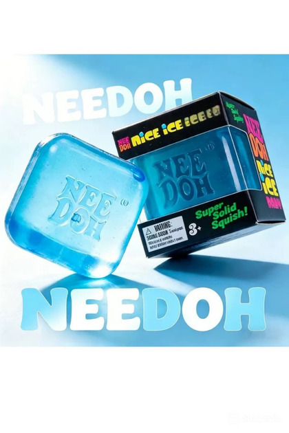Ice Cube Needoh Terapi Oyuncağı Nice Cube ASMR Stres Giderici Slime Jel Oyuncak Anti Stres El Oyuncağı Mavi Tekli