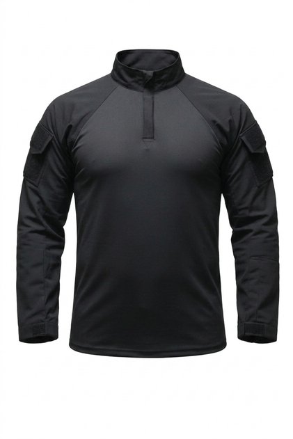 Black Men's Tactical Kombat T-Shirt - Stretch Fabric Outdoor Hunting and Military Operational Tee Shirt
