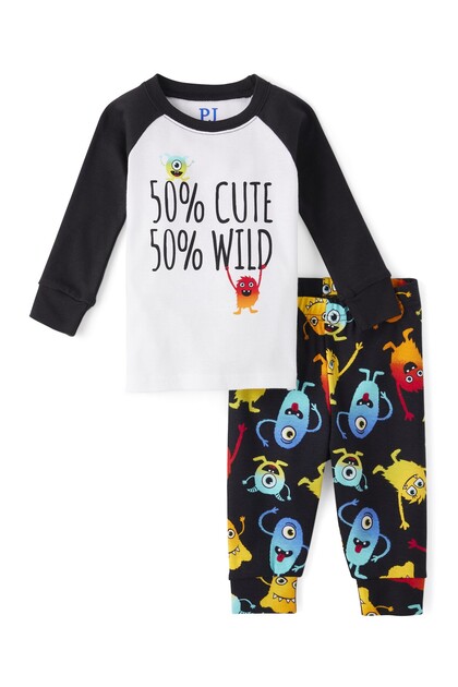Toddler Boys Monster Snug Fit Cotton Pajamas