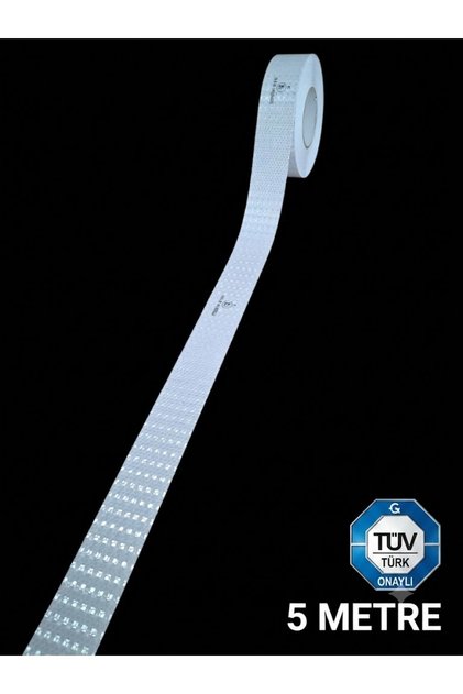 Reflective Reflector Tape-White Reflective Tape-Tüv-Türk Approved-5 Meters-5 Cm-Reflective Reflector Strip