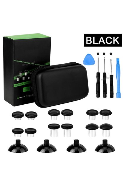 Black For Series X/S/Xbox One/PS5/PS4/NS Pro Interchangeable Ergonomic Thumbsticks Analog Thumb Stic