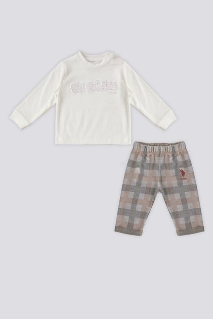 U.S. Polo Assn Cream Crew Gât pentru bebeluși Set de 2