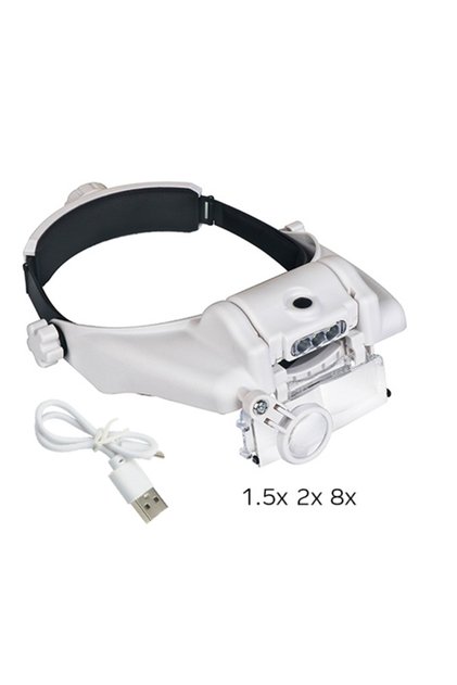 Group 2 USB Rechargeable Glasses Loupe Watchmaker Repair Tool Glasses Magnifier LED Headband Magnify