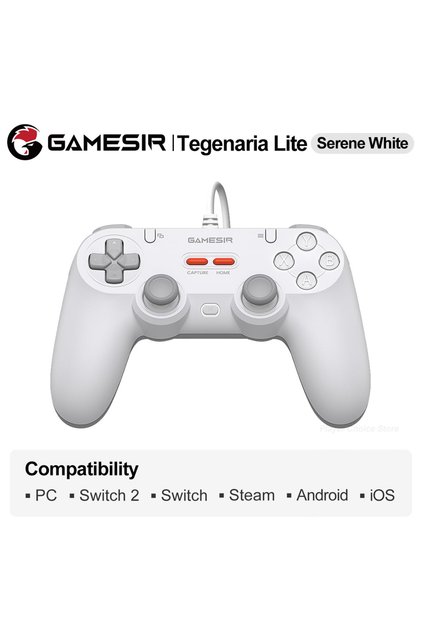Serene White GameSir Retro Gamepads Wired Controller for PC Windows Steam Switch Controle Hall Effec