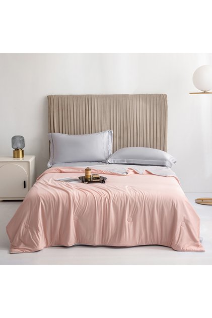 150X200cm 1.1kg pink Air Condition Comforter for Summer Pure Color Ice Silk Cooling Blanket Lightwei