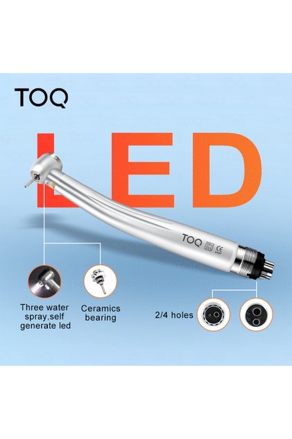 4 hole 2/4 Holes Dental LED High Speed Handpiece Push Button Air Turbine E-Generator Ceramic Bearing