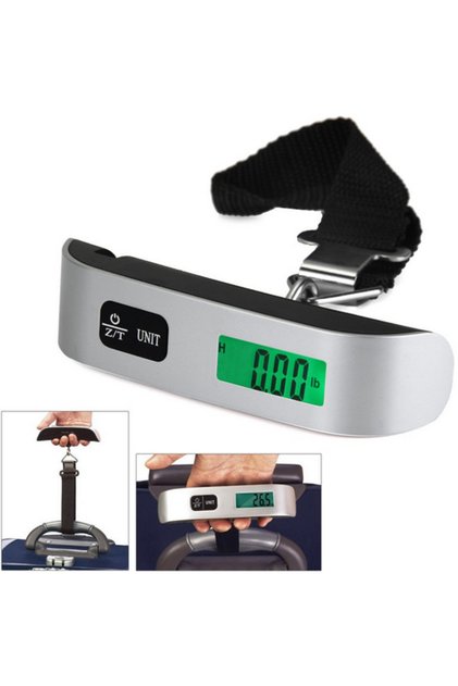 kebidumei Black 50kg Hanging Baggage Scale Digital Luggage Scale LCD Display Portable Suitcase Weigh