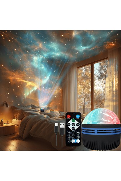 7 Colors LED Night Light 7 Colors Starry Sky Projector Light Northern Aurora Ambient Light with Remo