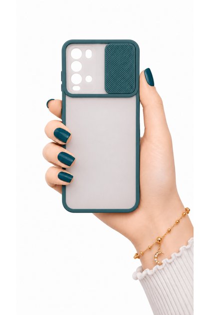 Xiaomi Redmi 9t Case Camera Slider Matte Back Surface Colorful Frame Lens Cover