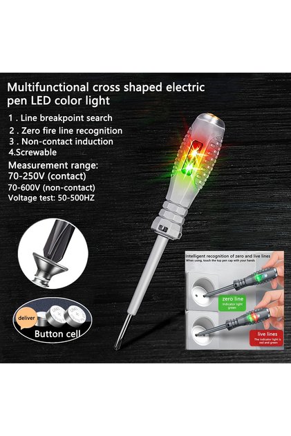 B Multifunctional Electrician Test Screwdriver AC Non-contact Induction Test Pen Voltage Tester 70-.