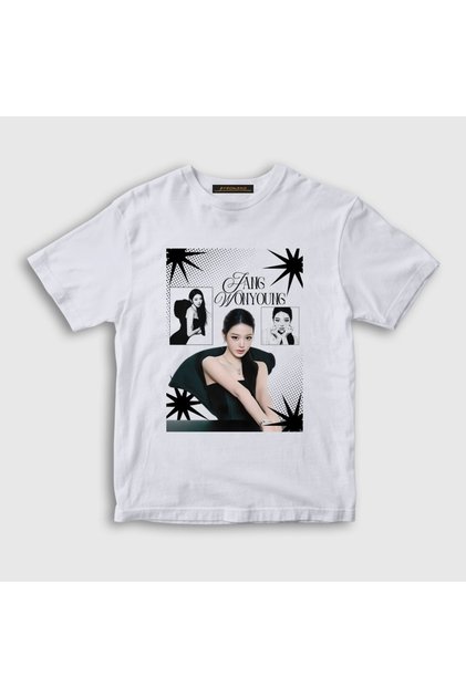 Unisex Kids White Sparkles Jang Wonyoung K-Pop Ive T-Shirt 620673Tt