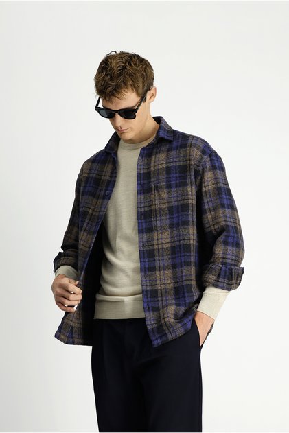 Long Sleeve Oversized Extra Comfortable Cut Plaid Cotton Pocketed Shacket Lumberjack Shirt