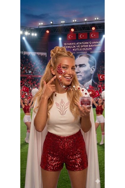 May 19, Youth and Sports Day 🇹 🇷 🎀 Special Series Glitter Gel Shadow Face and Body Glitter