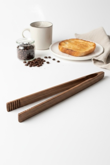 Handmade Walnut Wood Tongs 34 cm Premium Class
