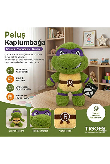 TIGOES Donatello Ninja Kaplumbağa 25 cm Oyuncak Peluş Mor