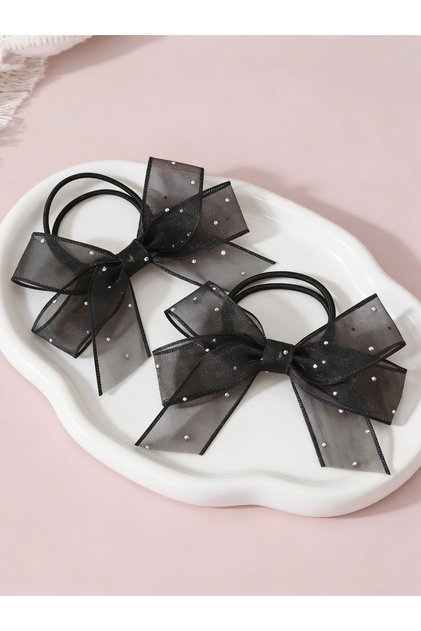 Pack of 2 - Black Bow Hair Ties
