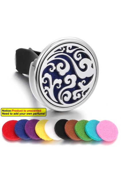 XQ202-6-10pcs Pads 1pc Refillable Car Air Freshener Perfume Diffuser Clip Auto Air Vent Car Interior