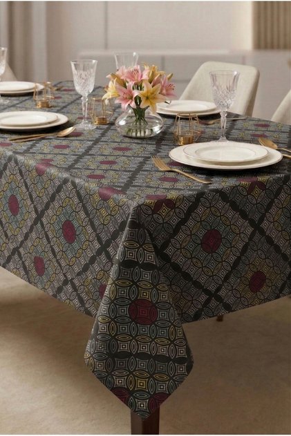 Duck Fabric Liquid-Proof Tablecloth– Stain Resistant ,Erasable,Decorative Patterned Modern Tablecloth