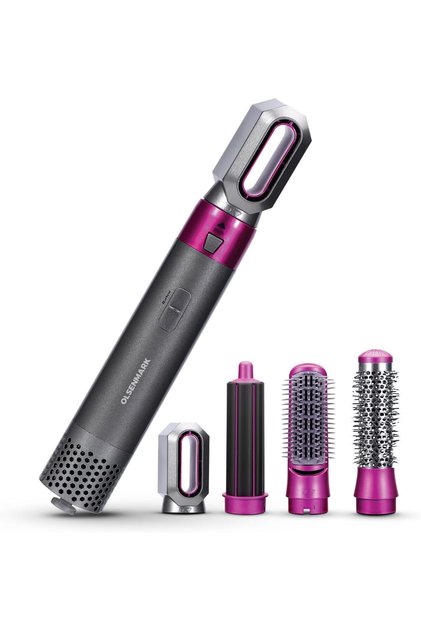 800 W 5-in-1 Hair Dryer Brush- OMH4120 Multifunctional Hot Air Styler, 4 Attachments, Overheating Protection