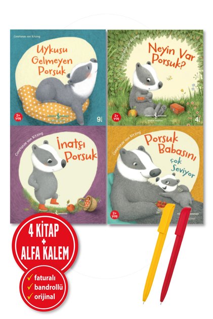 Alfa Kalem+Uykusu Gelmeyen Porsuk+Neyin Var?+Babasını Çok Seviyor+Constanze Von Kitzing 4 Books