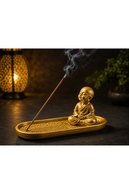 Modern Buddha Figürlü Tütsülük – Dekoratif Minimalist Tütsü Tutucu | Ev Ofis Meditasyon Için Şık Tasarım