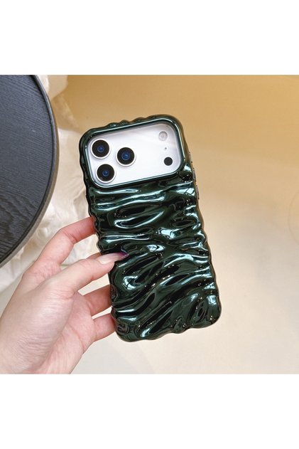 iPhone 16 (6.1 Inch) Compatible Wavy Wrinkled Detailed 3D Surface Bright Colored Summer Lux Case