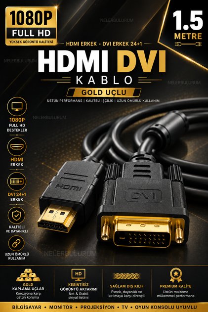 High Quality 1.5 Meters HDMI to Dvi Male 24+1 Converter 1080P Full Hd for Tv Pc Projector Ps5 Ps4 Ps3 HDMI Cable
