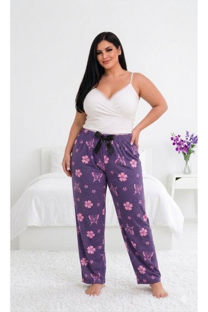 Women's Bamboo Lycra Ring Viscose Oversized Size Pajama Bottoms