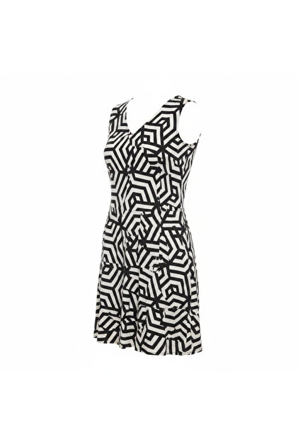esmara linen dress Sz M (8)esmara Womens linen dress v-neck decorative bow on back Geometric Print