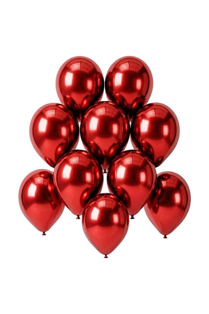 Red Color Latex Chrome Balloon (15 cm) - 10 Pieces