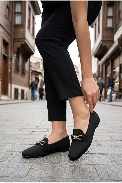 1148 Knitwear with Buckle Accessories, Stylish and Comfortable Women's Ballerinas