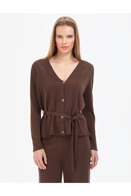 Brown Comfort Fit Knitwear Cardigan 50324028-Vr029