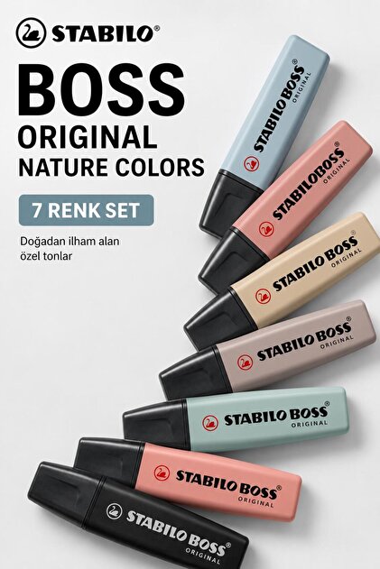 ブリストル3点セット Stabilo Boss Original Nature Colors 7'li Fosforlu Kalem Seti