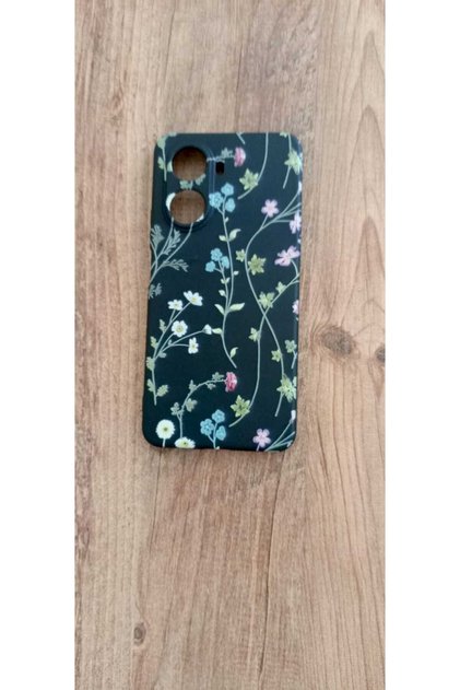 Tecno Spark 30 Pro Vine Flower Printed Inside Velvet Silicone Phone Case (Kl7)(Black Case)