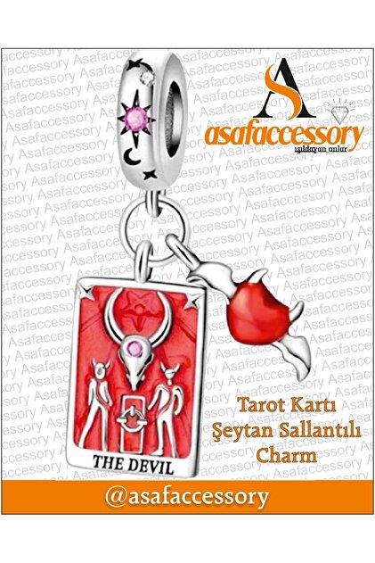 Tarot kartı şeytan charm | Asafaccessory