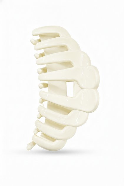 Large Size Cream Color Shiny Hair Claw Clip for Daily and Special Occasions