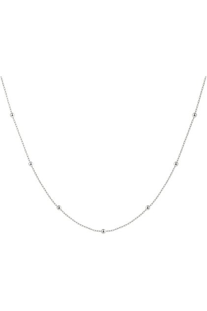 Ball Women's Necklace, 925 Sterling Silver, Beaded Chain Necklace, Handmade Adjustable Jewelry