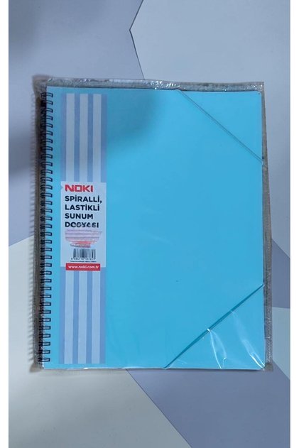 A4 Size Spiral Elastic Presentation File 20 Sheets Pastel Blue Wire Bound Presentation File