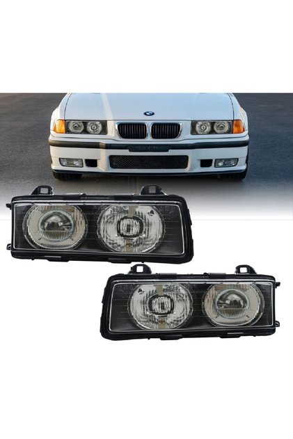 BMW E36 1992-1998 SEDAN COUPE MERCEKLİ SİYAH ÖN FAR
