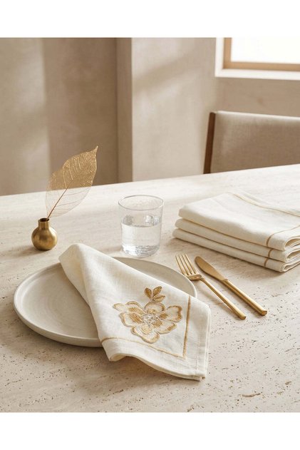 Ivory Cotton Napkin Set(4 Piece)
