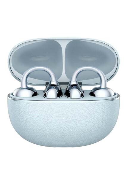Choice Earbuds Clip 2 Pro, Open-Ear Wireless Earphones with Titanium Arch Bridge 2.0, 44-Hour Battery Life, 12mm Dual-Magnetic Drivers, Wireless Charging Support, IP54 Water Resistant - Sky Cyan