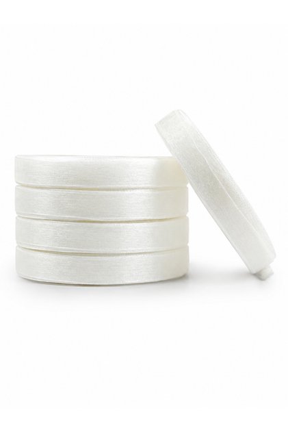 Set de 5 Panglici din Organza Alb 1 cm 45,72 m