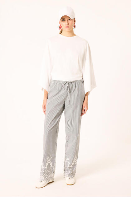 Paçasi Embroidered Poplin Pants
