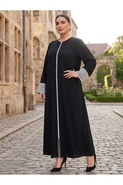 Plus Size Sweatproof White Belted Ferace Length 1.45 cm