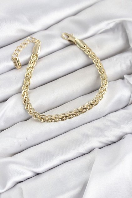 Cm Singapore Chain Model Gold Color Brass Women's Bracelet