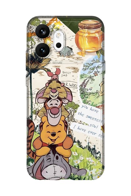 Honor 600 Compatible Vintage Winnie Pooh Collage Pattern Transparent Phone Case