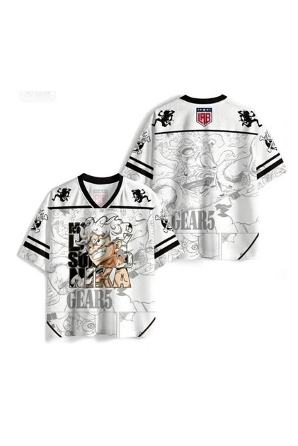 Anime One Piece Gear Beyaz Forma Tshirt