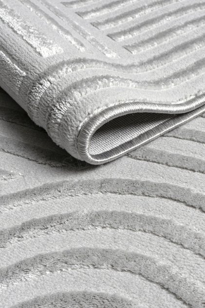 Ekstra Yumuşak Gri Bohem Şık Modern Halı Salon Mutfak Antre Yolluk Oturma Odası Kesme Halı HKP4