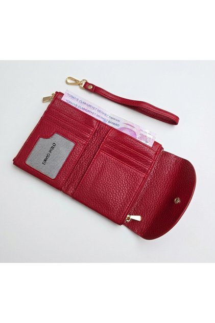 Imported Soft Medium Size Jumpsuit Model Women's Wallet with Hand Holder and Cross Shoulder Strap