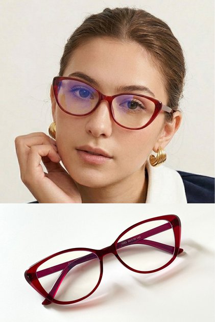 Kate Oval Square Blue Light Protected Transparent Glasses